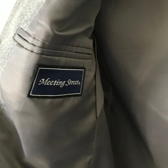 Meeting Street Mens Sportscoat Blazer Jacket Medium Gray Wool Poly Blend 42 R - Picture 8 of 12